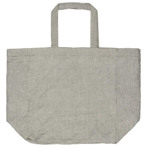 Quiltet taske fra Ib Laursen - hvide & mørkegrå mælkedrengestriber