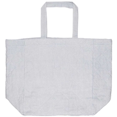 Quiltet taske fra Ib Laursen - hvide & blå mælkedrengestriber