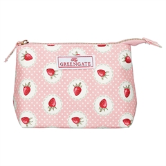 Cosmetic bag Strawberry pale pink small