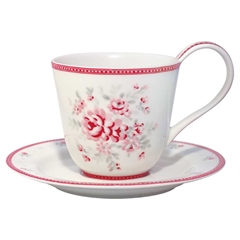 Cup & saucer Flora white