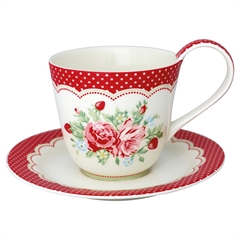 Cup & saucer Mary white