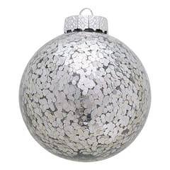 Ball glass Flora sparkling silver