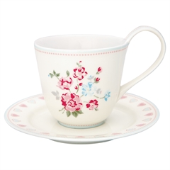 Cup and saucer Sonia white