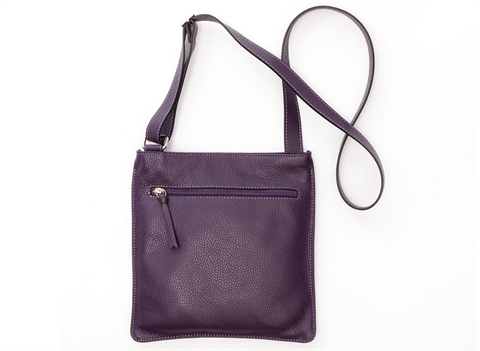 MAXIMA/ULTIMO skuldertaske m en lynlås Cross-over, Viola (mørk lilla)