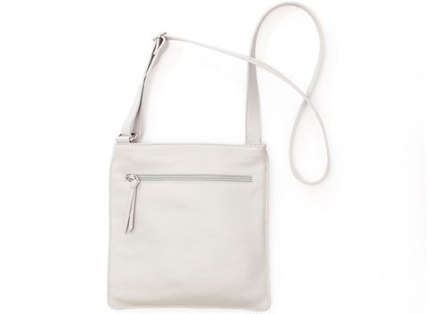 MAXIMA/ULTIMO skuldertaske m en lynlås Cross-over, Perla (lys grå)