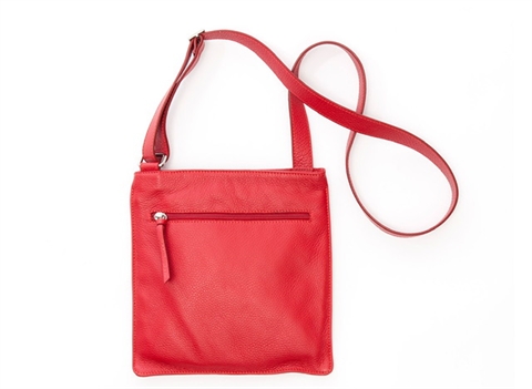 MAXIMA/ULTIMO skuldertaske m en lynlås Cross-over, Orange (teglrød)