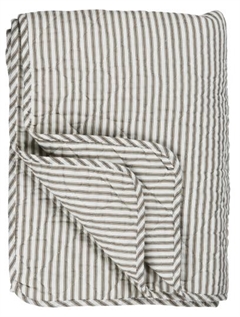 Hvid m. jordfarvede striber - quilt