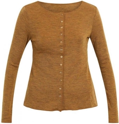 Jalfe - uldcardigan plain melange, sennep