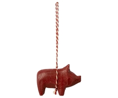 Maileg gris, rød - ophæng