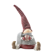 Nisse siddende m. stribet hue