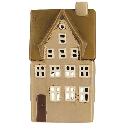 Nyhavn hus t/fyrfadslys - B: 7 cm H: 14½ cm L: 9½ cm