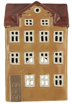 Nyhavn hus t/fyrfadslys - B: 7½ cm H: 21 cm L: 13 cm