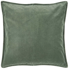 Pudebetræk velour 50x50 cm - dusty chalk green