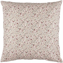 Pudebetræk bomuld 60x60 cm - lyserøde, røde og grønne blomster