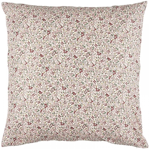 Pudebetræk bomuld 60x60 cm - lyserøde, røde og grønne blomster