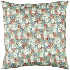 Pudebetræk bomuld 60x60 cm - hvide, blå og røde blomster