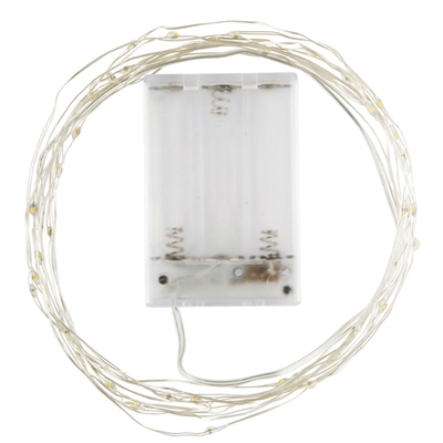 Lyskæde m/40 LED lys - batteridrevet