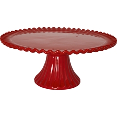 Cake stand Charline red medium - H: 14 cm Ø: 31 cm
