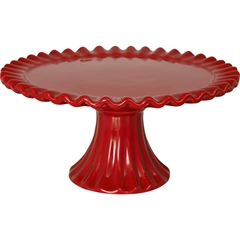 Cake stand Charline red small - H: 10 cm Ø: 20 cm