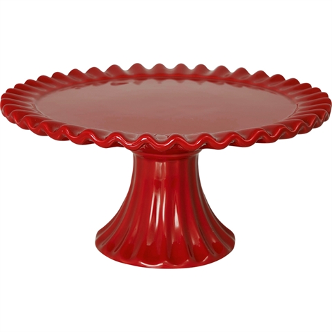 Cake stand Charline red small - H: 10 cm Ø: 20 cm