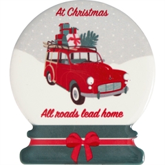 Magnet Christmas car red set of 4
