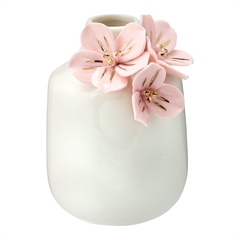Vase Anemone pale pink w/gold small