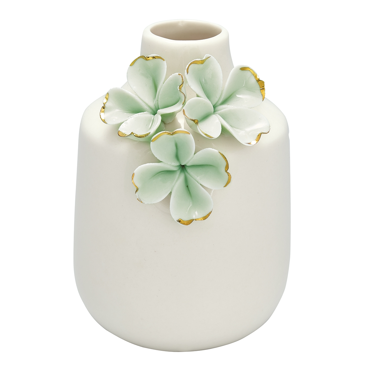 Vase Flower pale green w/gold small GreenGate