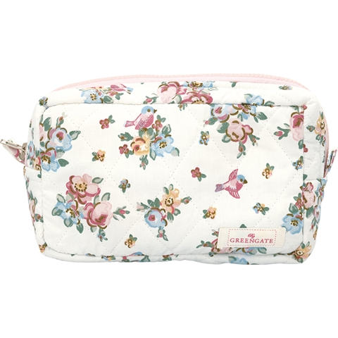 Cosmetic bag medium Ellie white - H: 12 cm L: 21 cm