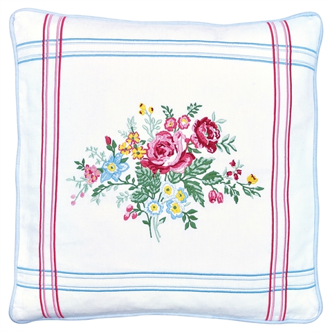 Cushion cover Elina white w emb 40x40cm