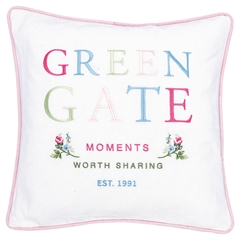 Cushion cover Greengate moments white w. emb 40x40cm