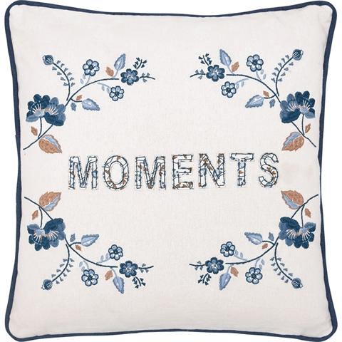Cushion Mozy white Moments w/embroidery 40x40cm