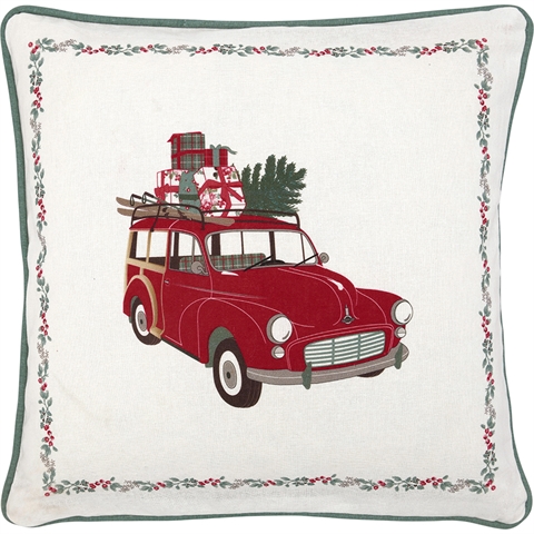 Cushion Charline car white pieceprinted 40x40cm