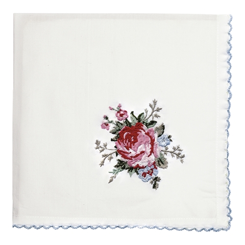 Napkin Aurelia white w/embroidery 40x40cm