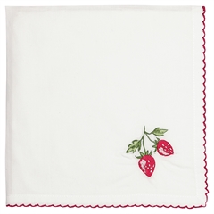 Napkin Strawberry red w/embroidery 40x40cm
