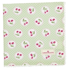Napkin with lace Cherry berry p.green