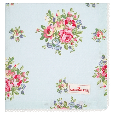 Napkin with lace Franka pale blue