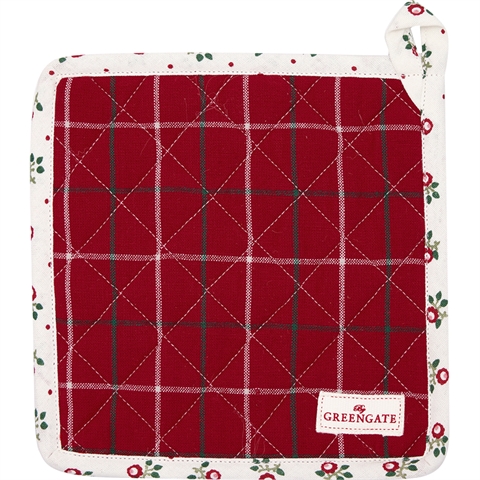 Pot holder Lyla check red set of 2pcs