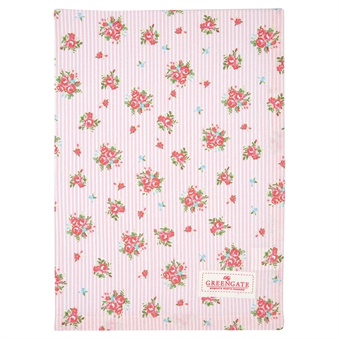 Tea towel Abigail stripe pale pink