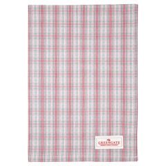 Tea towel Beth check raspberry