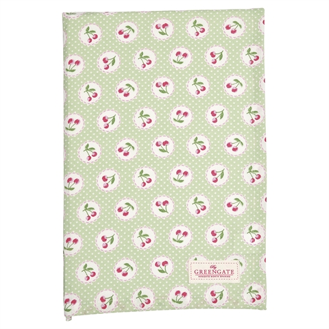 Tea towel Cherry berry p.green