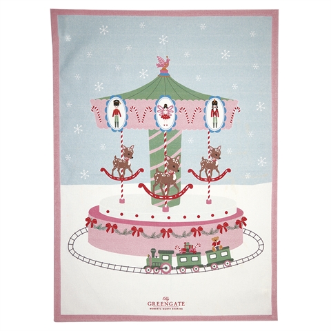 Tea towel piece printed Inge-Marie white