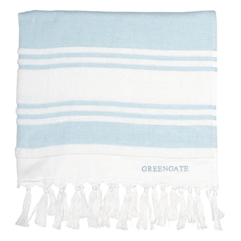 Hammam håndklæde Greengate Stripe mint - 90x150cm
