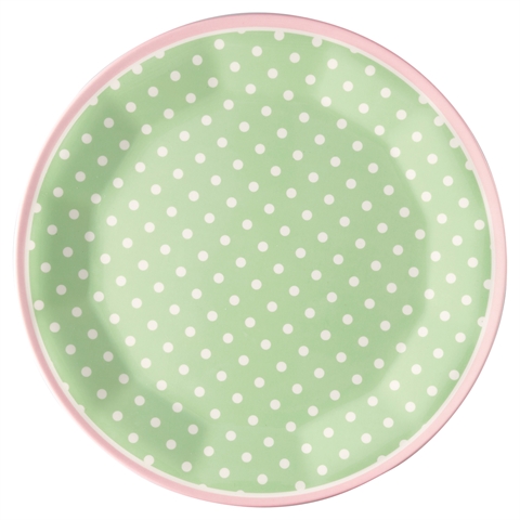Melamin plate Spot pale green