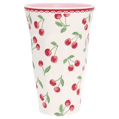 Tall cup Cherry white melamin - 1 stk tilbage