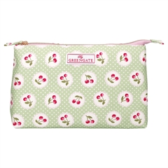 Cosmetic bag Cherry berry p. green large