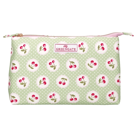 Cosmetic bag Cherry berry p. green large