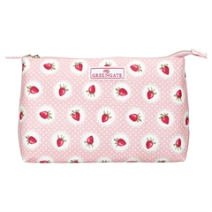 Cosmetic bag Strawberry pale pink large