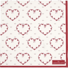 Napkin Layla heart white large 20pcs