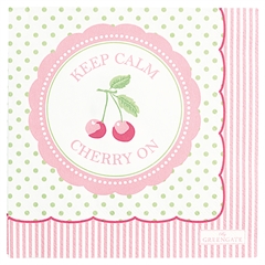 Paper napkin Cherry berry p.green small 20pcs