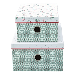 Storage box Christmas car red set of 2 assorted